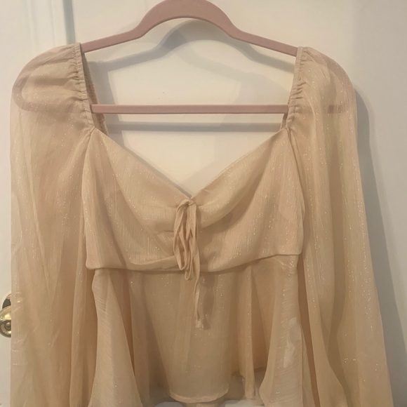 Nasty Gal Metallic Floaty Blouse (size 8) - Picture 3 of 6